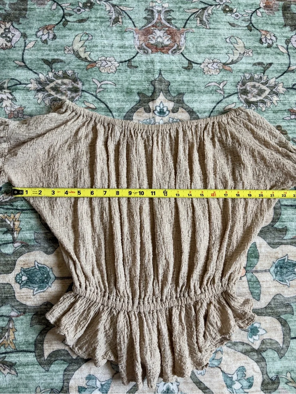 Free People Beige Off Shoulder Peplum Blouse Size XS